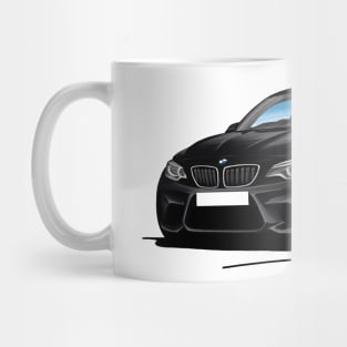 BMW M2 (F87) Black Caricature Car Art Mug